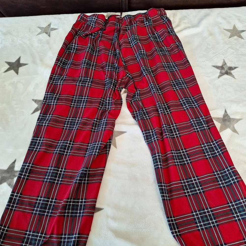 Nautica Men's Size M Sleepwear Plaid‎ Lounge Pants Black & Red  Casual Pajama